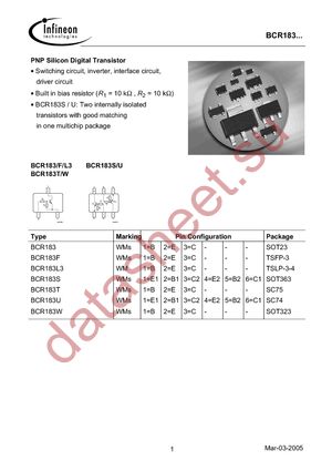 BCR 183T E6327 datasheet  